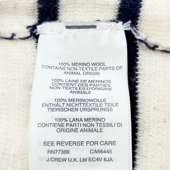 J Crew Striped Faux Leather Elbow Patches Swing Sweater Sz XXS - Picture 8 of 9